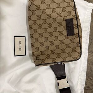 Gucci Beige and Brown Belt Bag